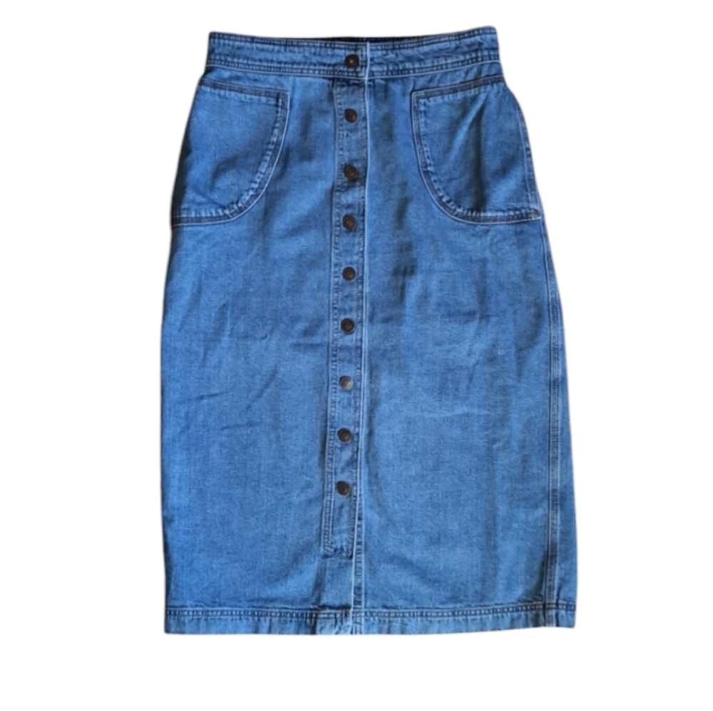 Denim button down skirt